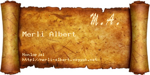 Merli Albert névjegykártya